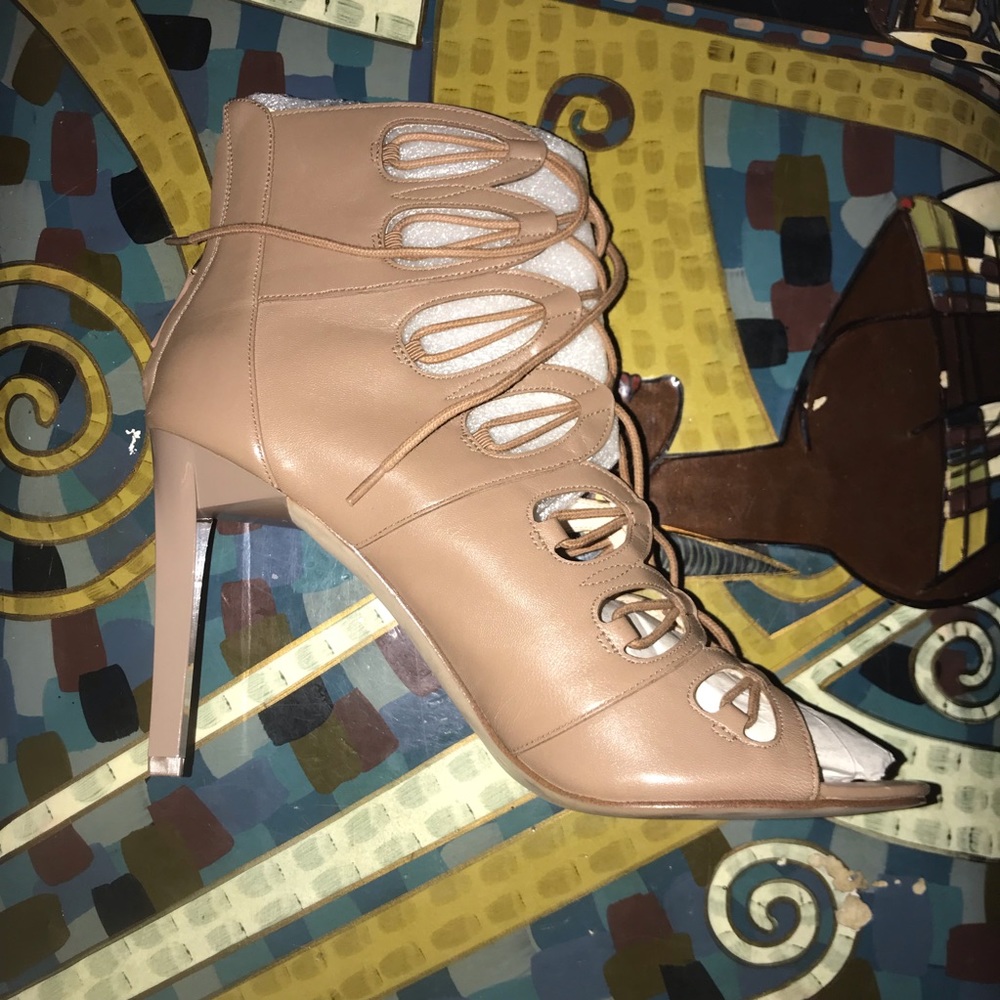 Nude Leather Bootie: NWOT